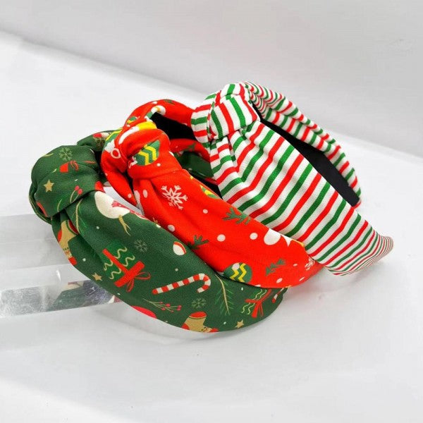 Top Knot Christmas Headband Red- 715367