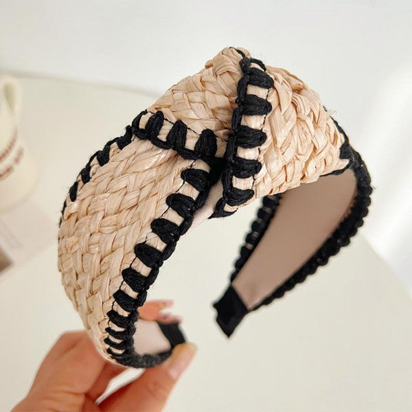 "Farmer's Wife" Straw Knotted Headband