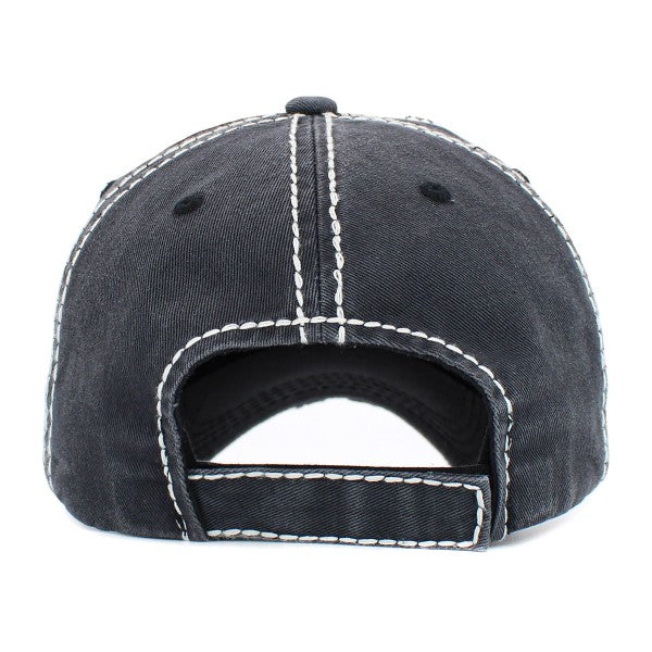 This he Season to Get Tipsy! Distressed Baseball Cap