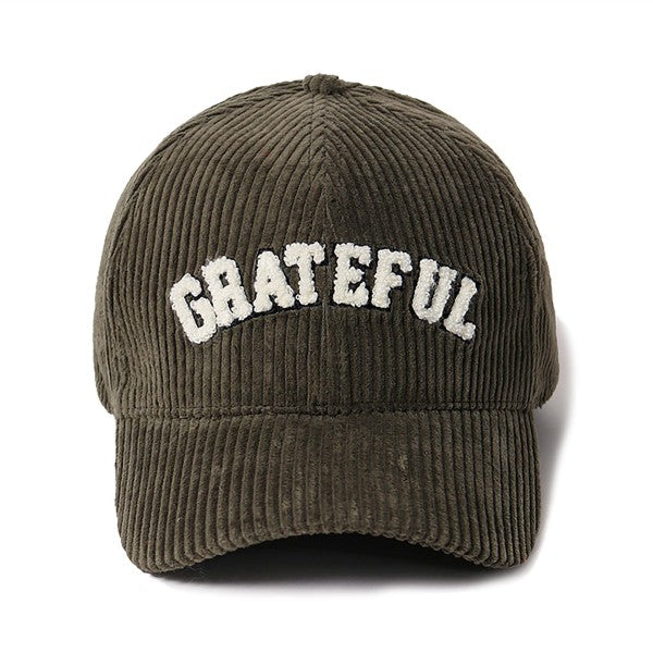 Chenille "Grateful" Baseball Cap (Multi Colors Available)