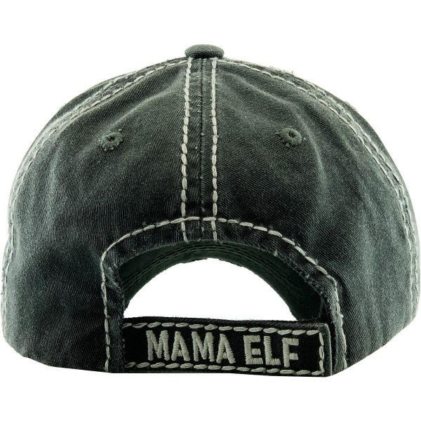 Mama Elf Vintage Distressed Baseball Cap